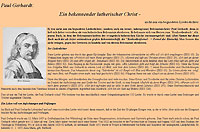 Paul Gerhardt als Lutheraner - Braunschweiger Website