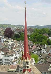 Blick vom Karlsturm auf den renovierten Dachreiter