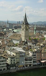 St.Peter und Augustinerkirche vom GrossmÃ¼nsterturm aus